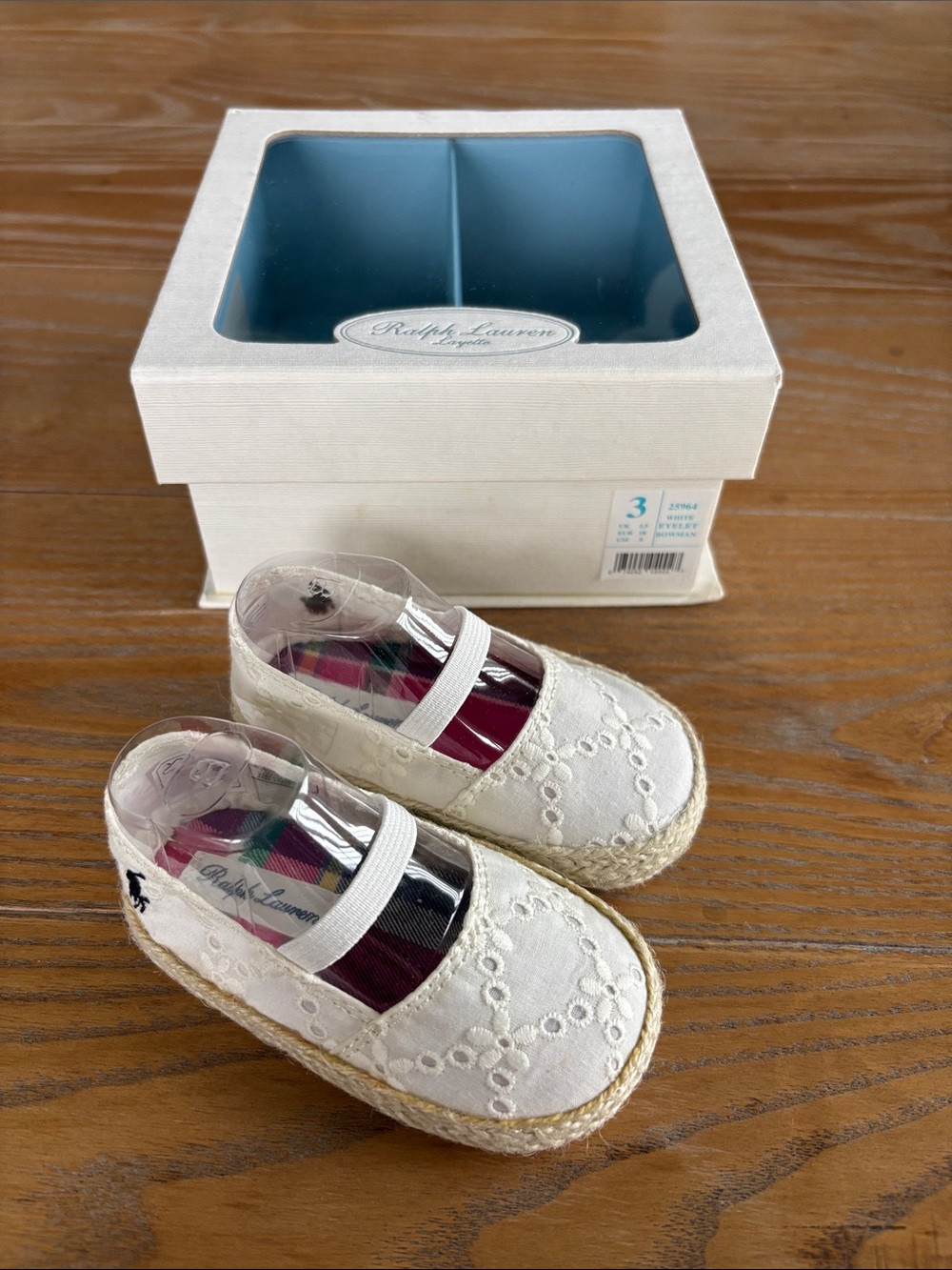 Ralph Lauren White Eyelet Moccasin Espadrille Kids Shoes
